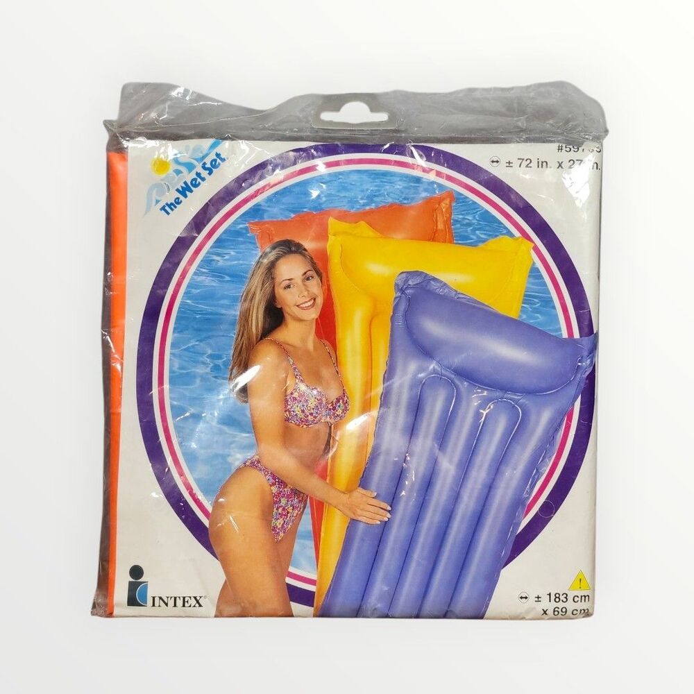 Vintage Intex The Wet Set‎ Inflatable Pool Air Mats Float 72 x 27" NOS 90's